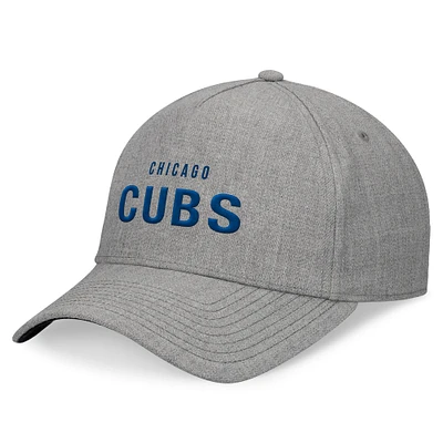 Casquette réglable structurée en A pour hommes Fanatics Heather Grey Chicago Cubs Elements