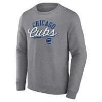 Men's Fanatics Heather Gray Chicago Cubs Simplicity Pullover Sweatshirt