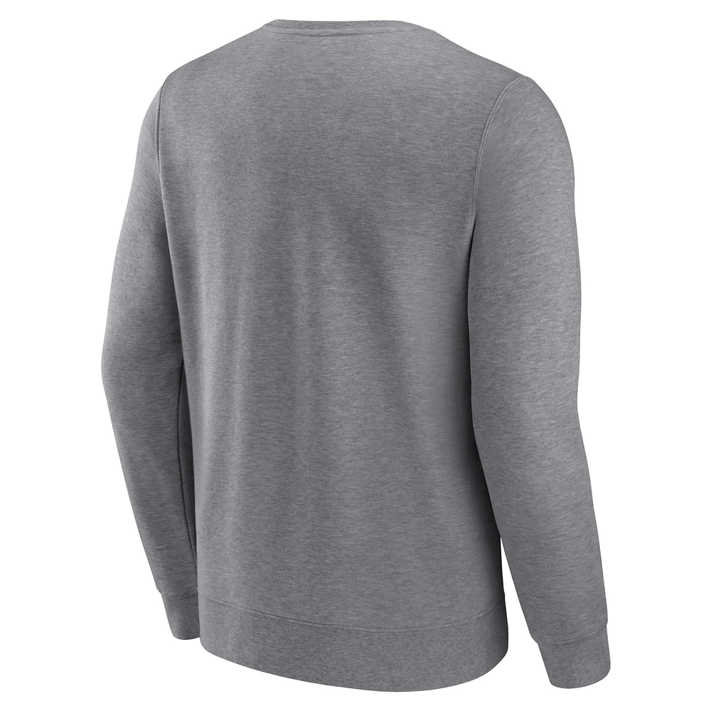 Men's Fanatics Heather Gray Chicago Cubs Simplicity Pullover Sweatshirt