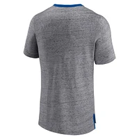 T-shirt à sonnerie mouchetée Iconic Team Element des Chicago Cubs Fanatics pour hommes, gris chiné