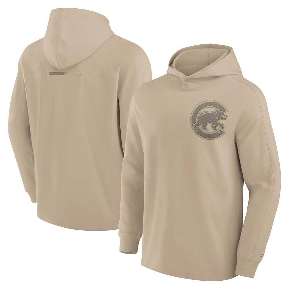Sweat à capuche en molleton léger Fanatics pour hommes, kaki, Chicago Cubs Elements