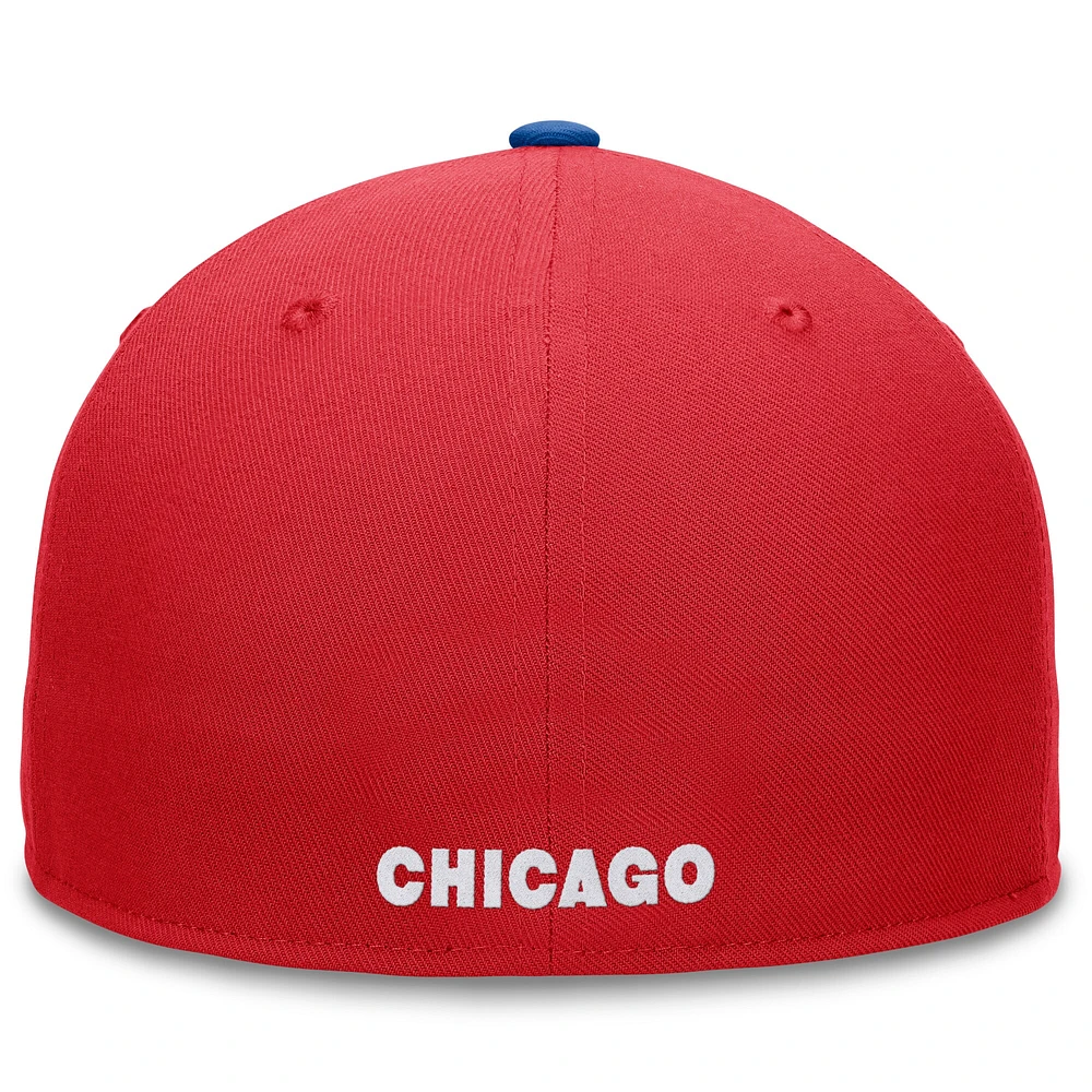 Men's Fanatics Red Chicago Cubs Fundamental Two-Tone Fitted Hat