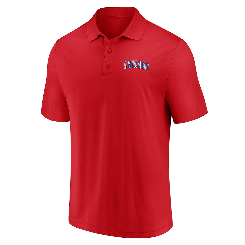 Men's Fanatics Royal/Red Chicago Cubs Dueling Logos Polo Combo Set