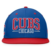 Men's Fanatics Royal/Red Chicago Cubs Fundamental Bold Snapback Hat