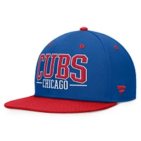 Men's Fanatics Royal/Red Chicago Cubs Fundamental Bold Snapback Hat