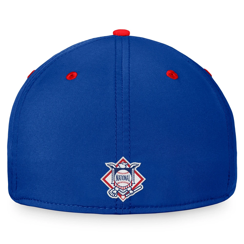 Men's Fanatics  Royal/Red Chicago Cubs Stacked Logo Flex Hat