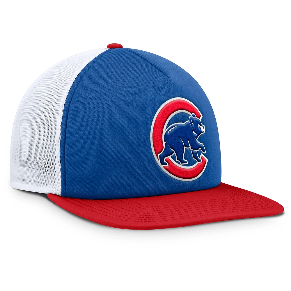 Men's Fanatics Royal/White Chicago Cubs Fundamental Foam Front Snapback Hat