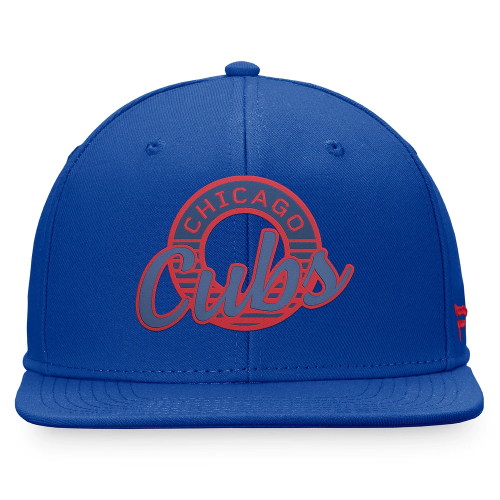 Men's Fanatics Royal Chicago Cubs Circle Script Snapback Hat