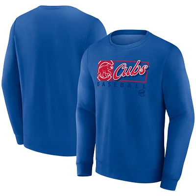 Men's Fanatics Royal Chicago Cubs Focus Fleece Pullover Sweatshirt