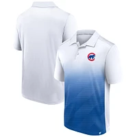 Polo sublimé à paramètres emblématiques des Chicago Cubs Fanatics blanc/royal pour hommes