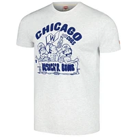 Men's Homage  Ash Chicago Cubs Bleacher Bums Hyper Local Tri-Blend T-Shirt