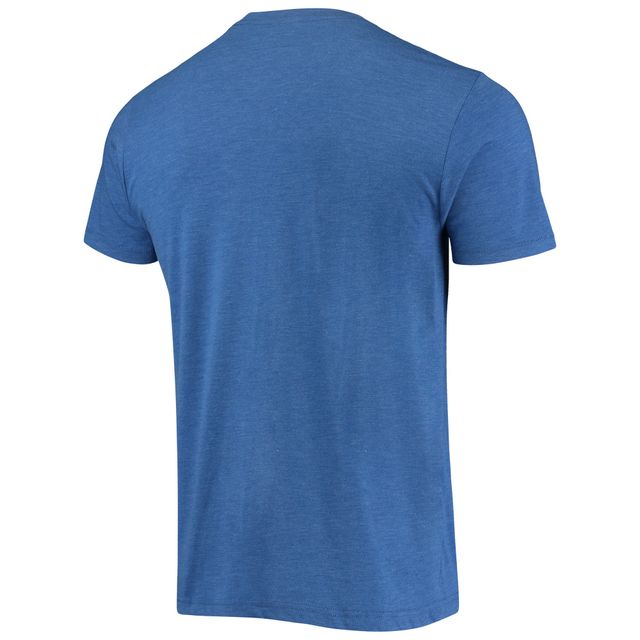 T-shirt à trois mélanges Homage Heathered Royal Chicago Cubs Wrigley Field pour homme
