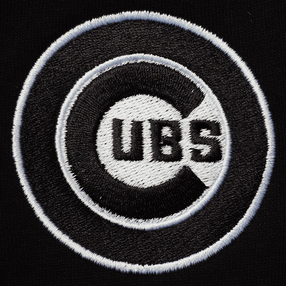 Men's Levelwear Black Chicago Cubs Recruit Short Sleeve Full-Zip Hoodie Jacket