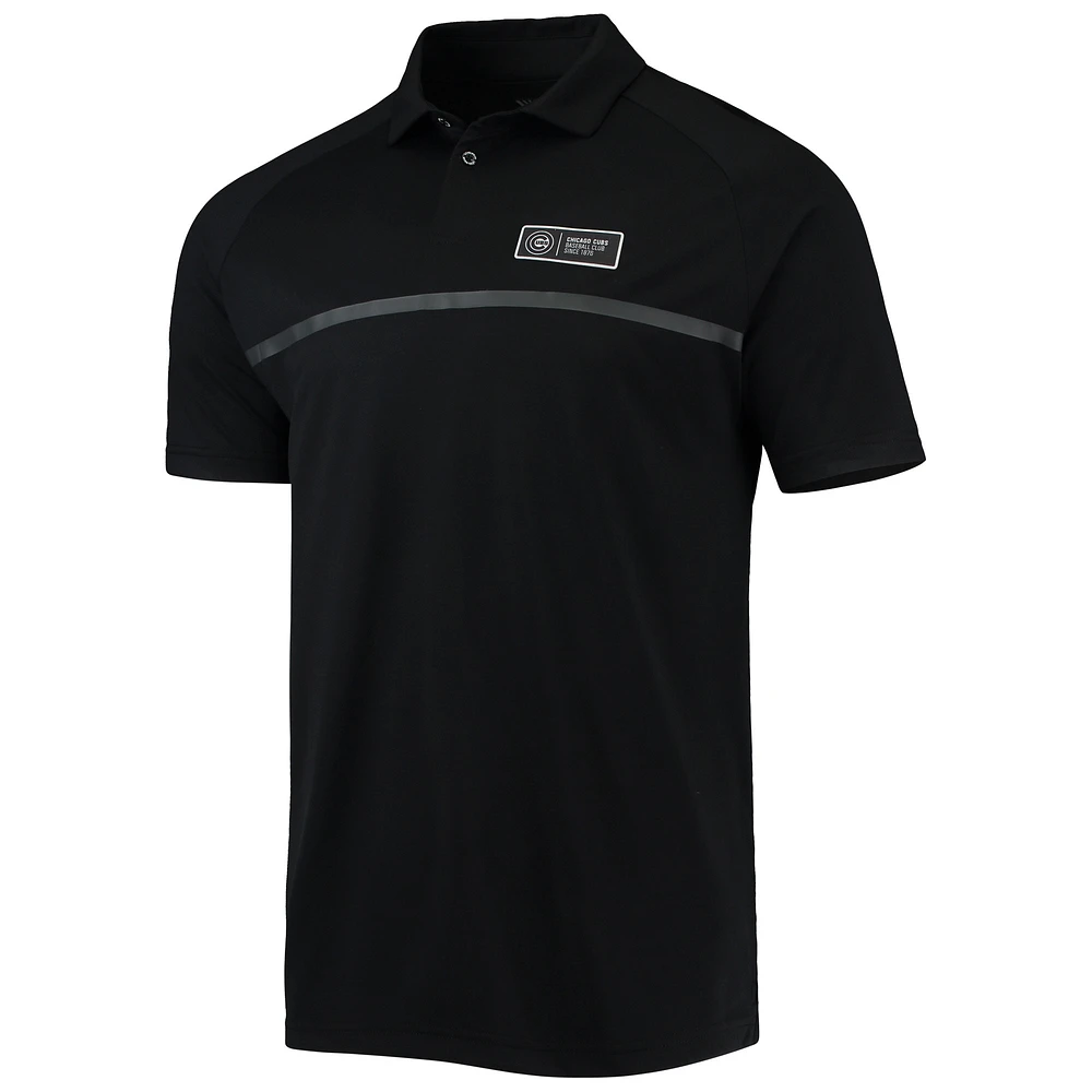 Men's Levelwear Black Chicago Cubs Sector Raglan Polo
