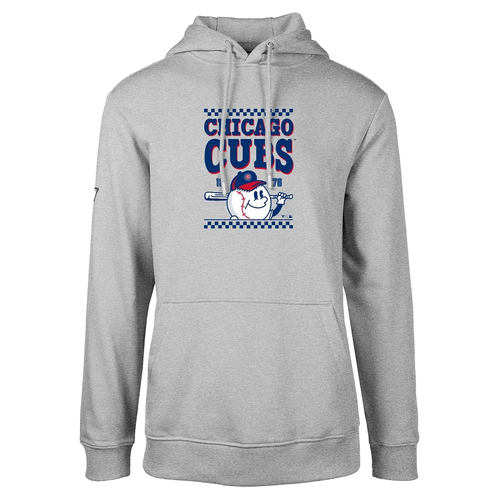 Men's Levelwear Gray Chicago Cubs Podium Inaugural Pullover Hoodie