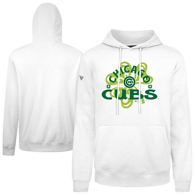 Men's Levelwear  White Chicago Cubs St. Patrick's Day Podium Shamrock Pullover Hoodie