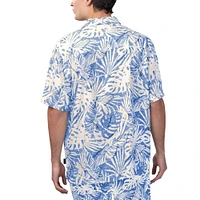 Chemise boutonnée de fête à imprimé Monstera des Royal Chicago Cubs Margaritaville pour hommes