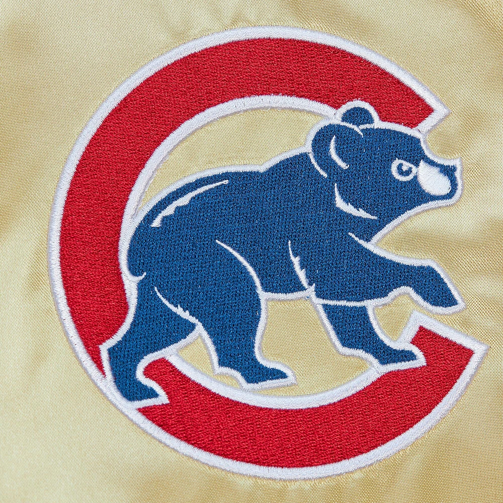 Men's Mitchell & Ness Gold Chicago Cubs OG 2.0 Lightweight Satin Full-Zip Jacket