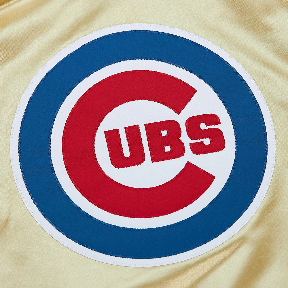 Men's Mitchell & Ness Gold Chicago Cubs OG 2.0 Lightweight Satin Full-Zip Jacket