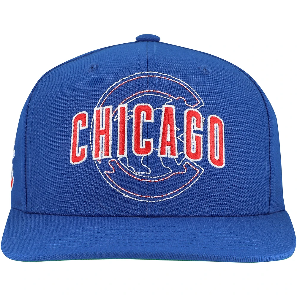Men's Mitchell & Ness Royal Chicago Cubs Double Up Snapback Hat