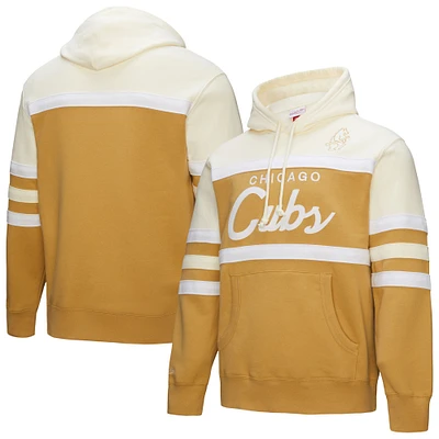 Sweat à capuche Mitchell & Ness pour homme, couleur beige/crème