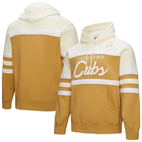 Sweat à capuche Mitchell & Ness pour homme, couleur beige/crème, entraîneur-chef des Chicago Cubs