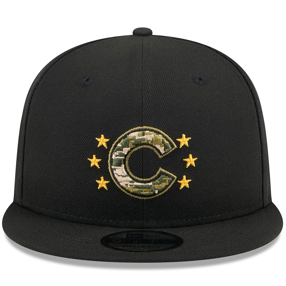 Men's New Era  Black Chicago Cubs 2024 Armed Forces Day 9FIFTY Snapback Hat