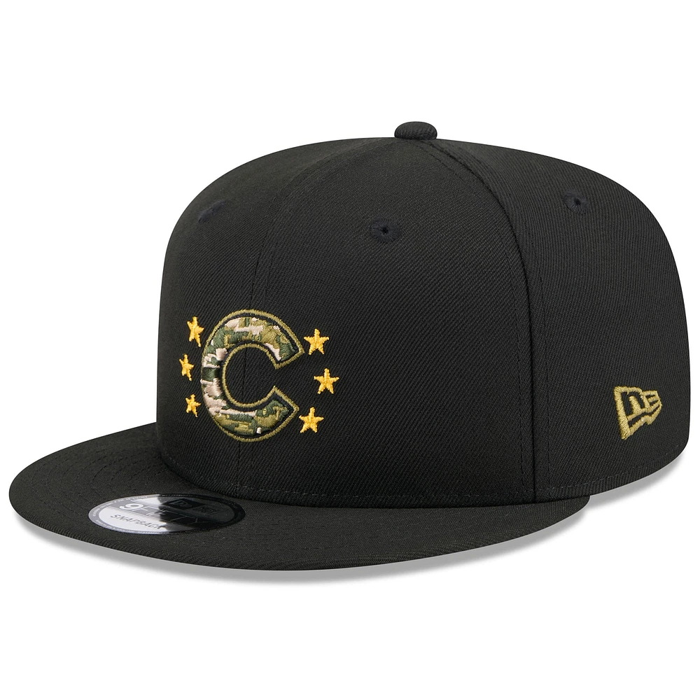 Men's New Era  Black Chicago Cubs 2024 Armed Forces Day 9FIFTY Snapback Hat