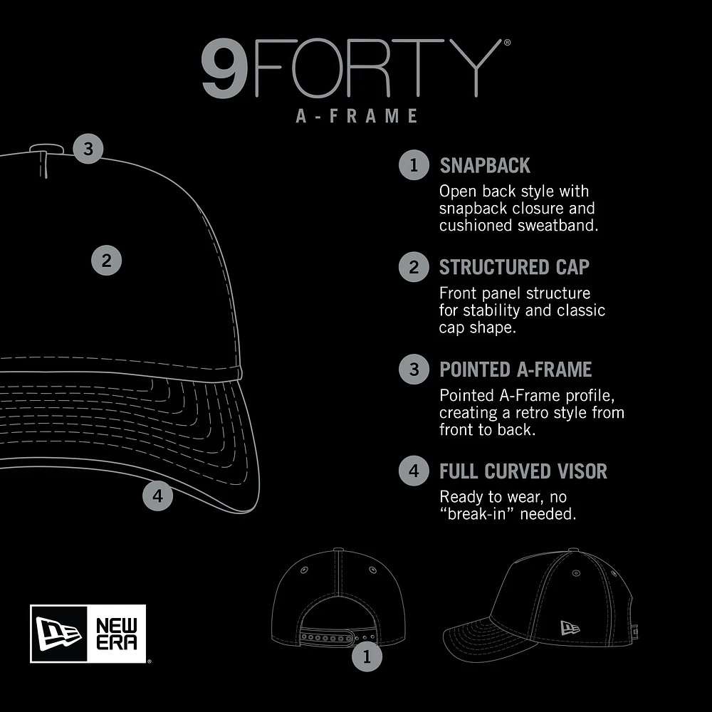 Men's New Era Black Chicago Cubs A-Frame 9FORTY Adjustable Hat