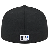 Men's New Era Black Chicago Cubs Checkered Undervisor 59FIFTY Fitted Hat