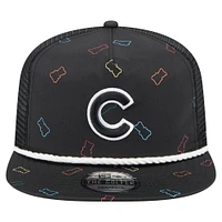 Men's New Era  Black Chicago Cubs Gummy Golfer Trucker Snapback Hat