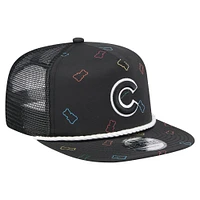 Men's New Era  Black Chicago Cubs Gummy Golfer Trucker Snapback Hat