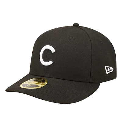 Casquette ajustée 59FIFTY à profil bas des Chicago Cubs New Era pour hommes, noire