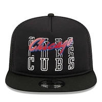 Men's New Era Black Chicago Cubs  Street Team A-Frame Trucker 9FIFTY Snapback Hat