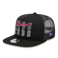 Men's New Era Black Chicago Cubs  Street Team A-Frame Trucker 9FIFTY Snapback Hat