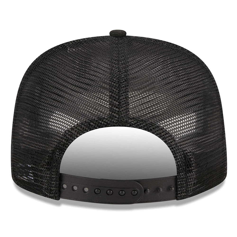 Men's New Era Black Chicago Cubs  Street Team A-Frame Trucker 9FIFTY Snapback Hat