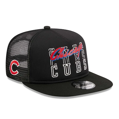 Casquette Snapback 9FIFTY Trucker A-Frame Street Team Chicago Cubs New Era noire pour hommes