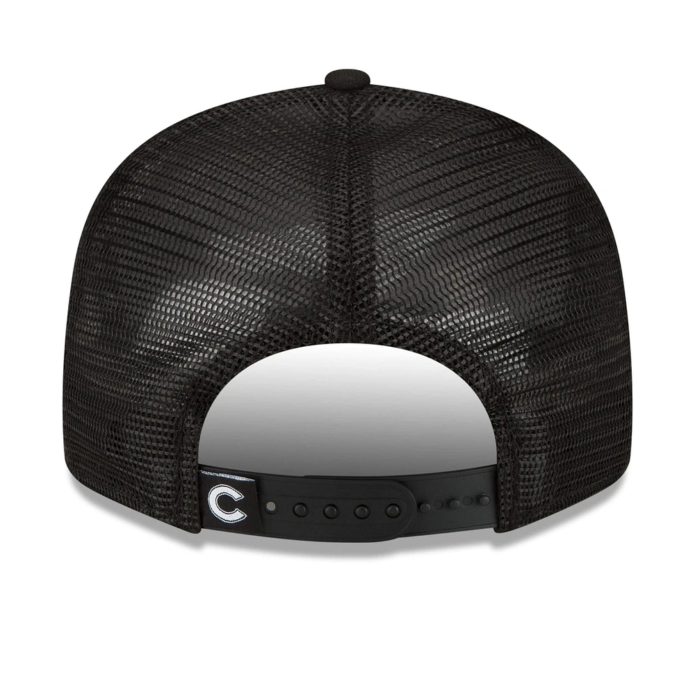 Men's New Era Black Chicago Cubs Street Trucker 9FIFTY Snapback Hat