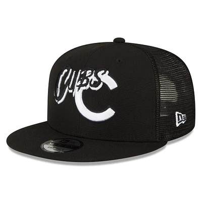Casquette Snapback 9FIFTY Street Trucker Chicago Cubs New Era noire pour homme