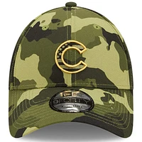 Men's New Era Camo Chicago Cubs 2022 Armed Forces Day 9FORTY Snapback Adjustable Hat