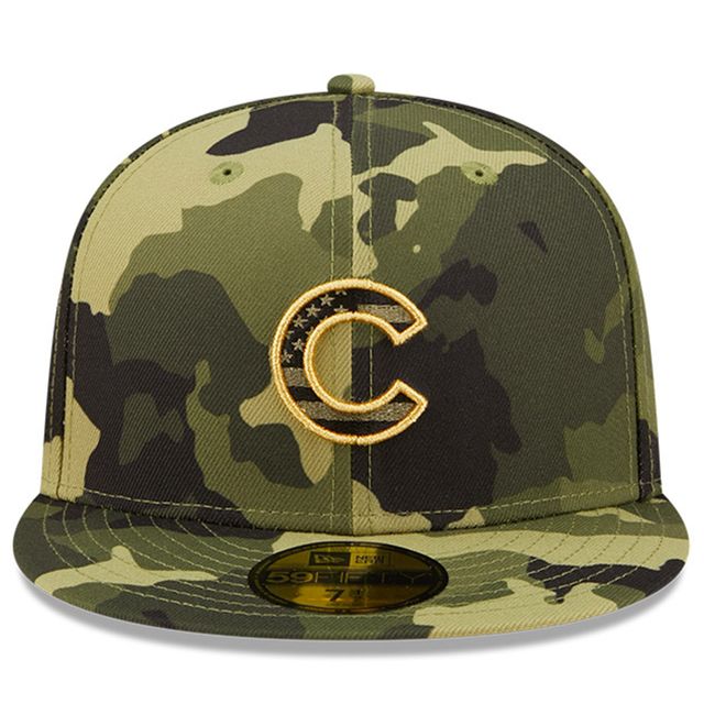 NWE CUBS CAMO MLB 2022 JOURNÉE DES FORCES ARMÉES SUR LE TERRAIN 59FIFTY HATMENHIC