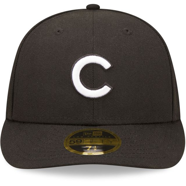 Casquette ajustée 59FIFTY Low Profile Chicago Cubs de New Era pour homme, noir et blanc