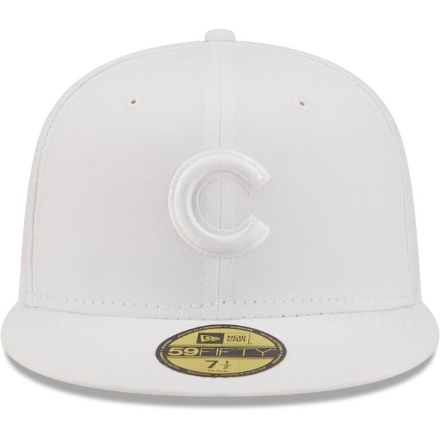 Casquette ajustée 59FIFTY Chicago Cubs New Era pour homme, blanc sur