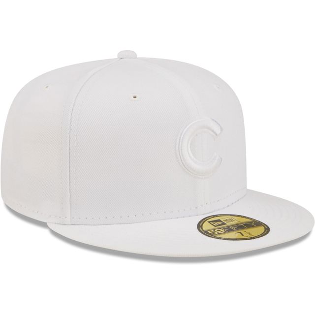 Casquette ajustée 59FIFTY Chicago Cubs New Era pour homme, blanc sur