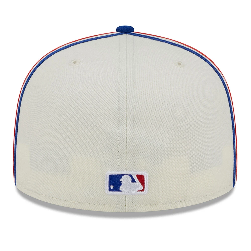 Men's New Era  Cream/Royal Chicago Cubs Chrome Sutash 59FIFTY Fitted Hat