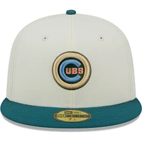 Men's New Era Cream Chicago Cubs Chrome 59FIFTY Fitted Hat