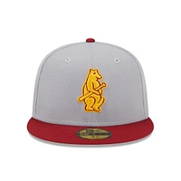 Men's New Era Gray/Red Chicago Cubs  Navy Undervisor 59FIFTY Fitted Hat