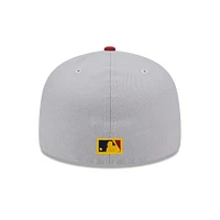 Men's New Era Gray/Red Chicago Cubs  Navy Undervisor 59FIFTY Fitted Hat