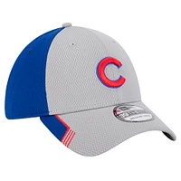 Men's New Era Gray/Royal Chicago Cubs Visor Trim 39THIRTY Flex Hat