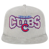 Men's New Era Gray Chicago Cubs Corduroy Golfer Snapback Hat